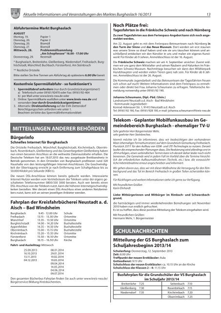 Ausgabe 16/2013 - Geiselwind