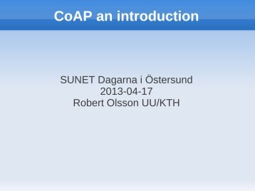 CoAP an introduction