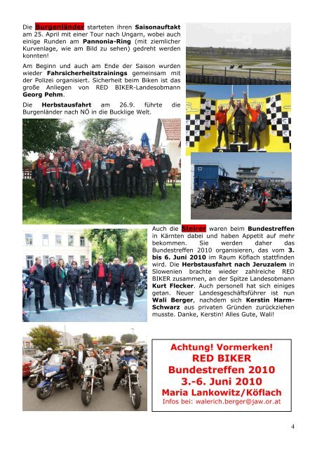Red Biker Newsletter 2009 - Hermann Krist