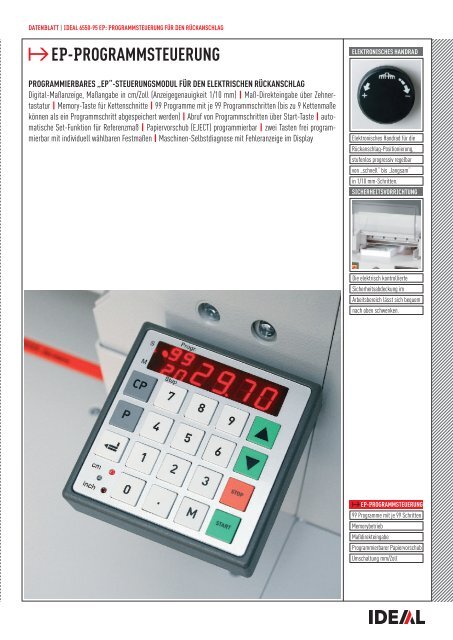 IDEAL 6550-95 EP Stapelschneider PDF Datenblatt