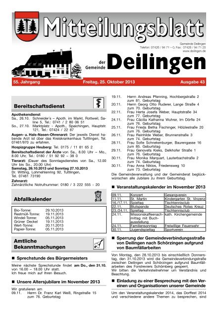 KW 43, 25.10.2013 - Deilingen