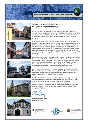 Informationen zum Thema Städtebauförderung - VG Bodenheim
