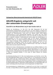 ADLER-Ergebnis entspricht voll den saisonalen Erwartungen