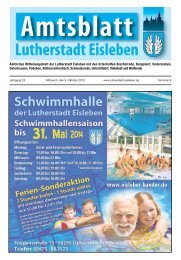 Amtliches Mitteilungsblatt der Lutherstadt Eisleben mit den ...