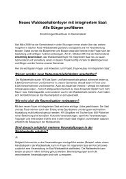 Fragen &Antworten zum neuen Waldseehallenfoyer ... - Forst in Baden