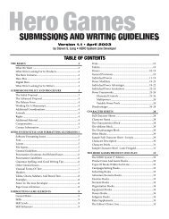 Writer's Guidelines - HERO Games