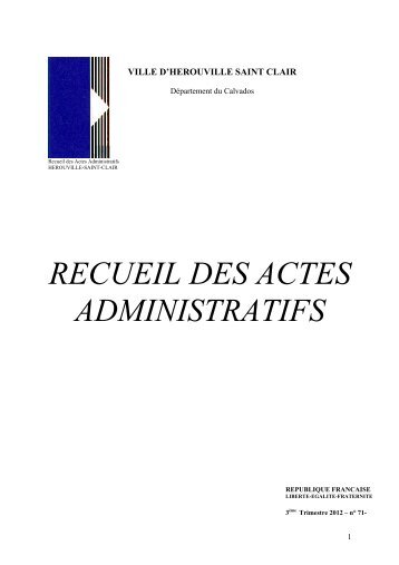 Recueil des actes administratifs 3Ã¨ trimestre 2012 - HÃ©rouville Saint ...