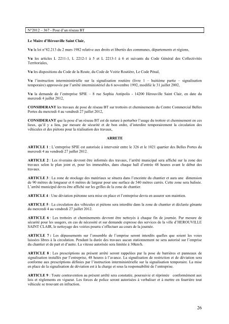 Recueil des actes administratifs 3Ã¨ trimestre 2012 - HÃ©rouville Saint ...