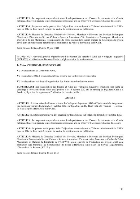 Recueil des actes administratifs 3Ã¨ trimestre 2012 - HÃ©rouville Saint ...