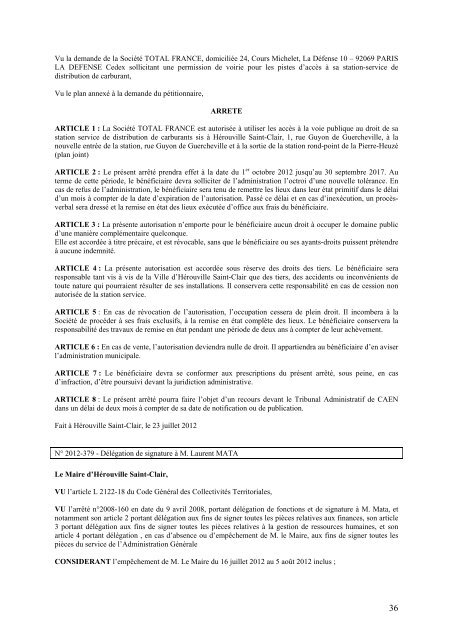 Recueil des actes administratifs 3Ã¨ trimestre 2012 - HÃ©rouville Saint ...