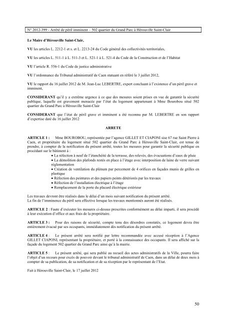 Recueil des actes administratifs 3Ã¨ trimestre 2012 - HÃ©rouville Saint ...