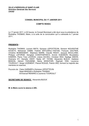 Compte rendu 17/01/2011 - HÃ©rouville Saint-Clair