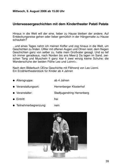 Sommerferienprogramm 2006 der Stadt Herrenberg