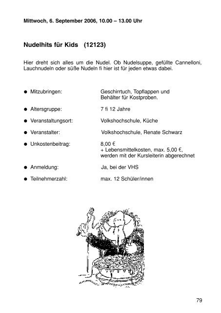 Sommerferienprogramm 2006 der Stadt Herrenberg