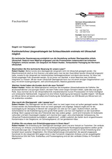 Fachartikel Lapseal 12/2009 - Herrmann Ultraschalltechnik