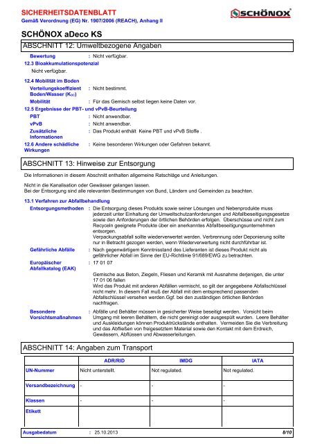 SCHÖNOX aDeco KS - Schonox