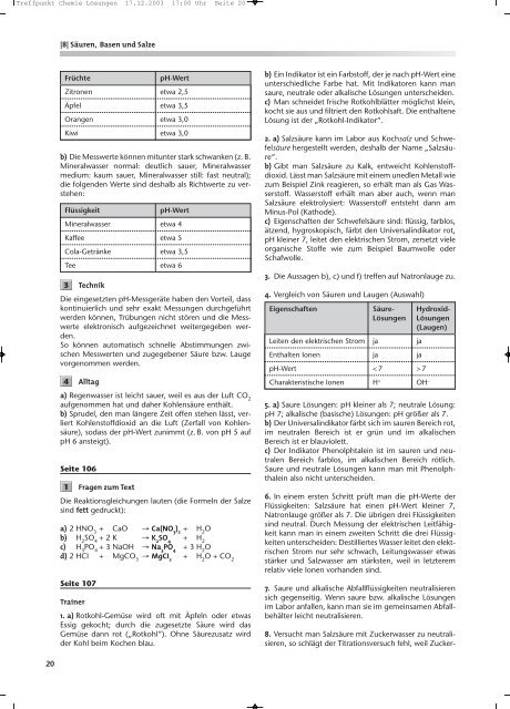 Treffp. Chemie Lösung NEU - f.sbzo.de - Verlag E. Dorner