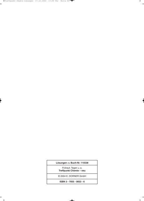 Treffp. Chemie Lösung NEU - f.sbzo.de - Verlag E. Dorner