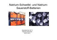 Natrium-Schwefel- und Natrium- Sauerstoff-Batterien