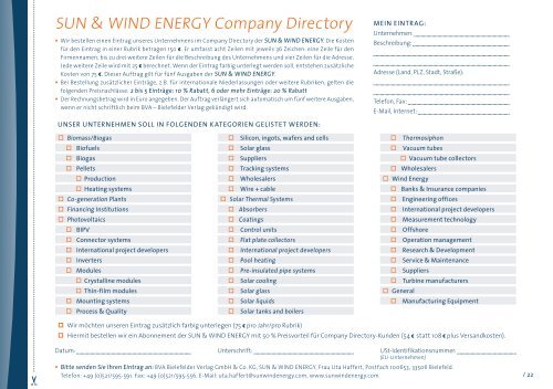 Mediadaten SUN WIND ENERGY 2013.pdf - BVA Bielefelder Verlag