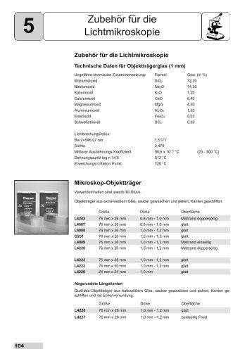 Zubehör für die Lichtmikroskopie