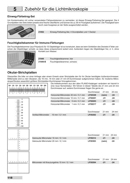 Zubehör für die Lichtmikroskopie