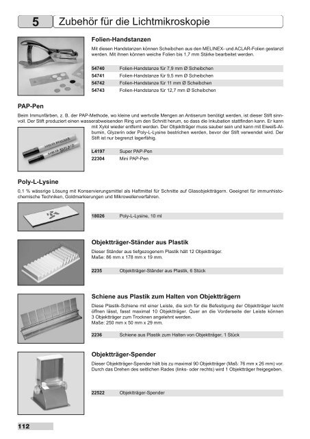 Zubehör für die Lichtmikroskopie
