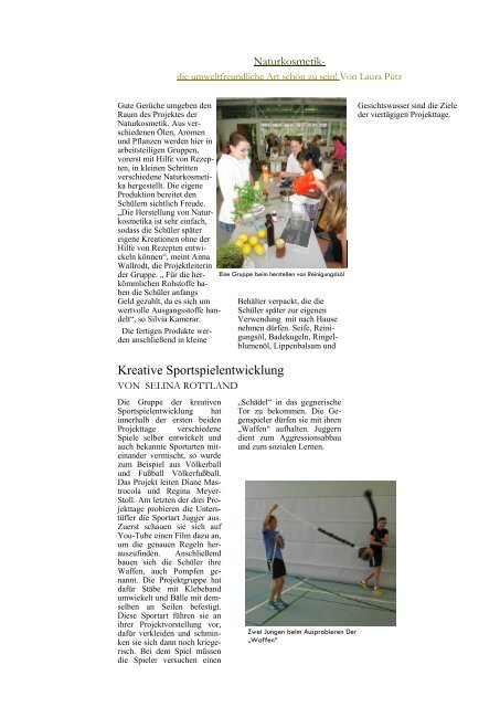 Zeitung der Projektwoche 2013 - Friedrich-Hecker-Gymnasium ...