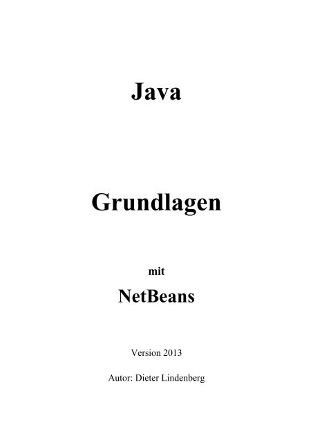 Java Grundlagen Mit Netbeans