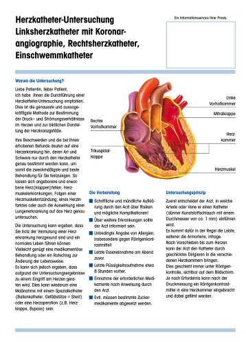 Herzkatheter-Untersuchung Linksherzkatheter mit ... - Herzklinik Ulm