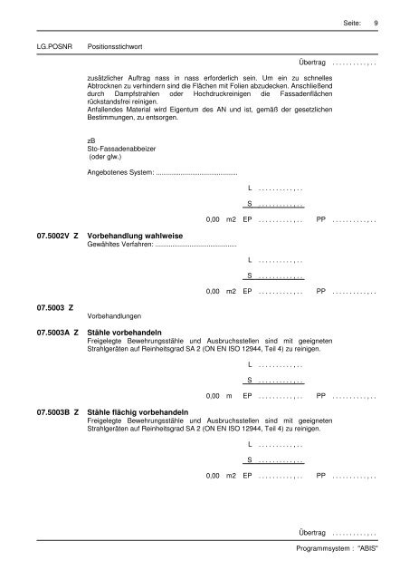 Sto Leistungsbeschreibung Leistungsgruppe 07