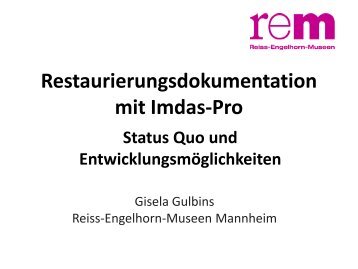 Restaurierungsdokumentation mit Imdas-Pro Status Quo ... - SWOP