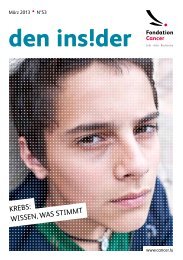 Krebs: WisseN, Was stiMMt - Fondation Cancer