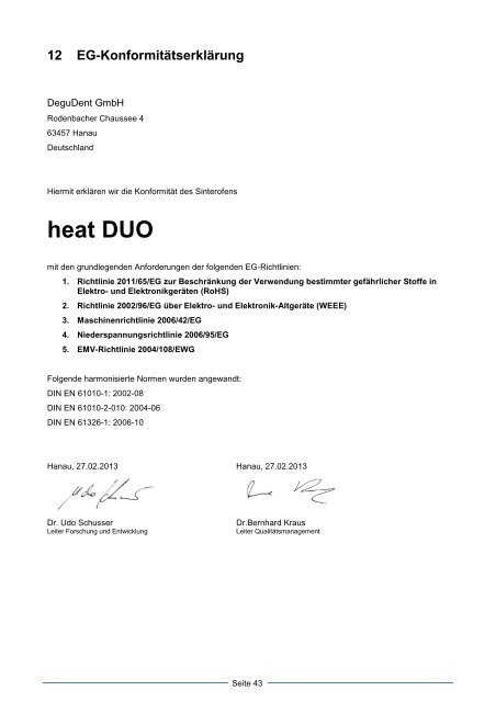 Sinterofen heat DUO - DeguDent GmbH