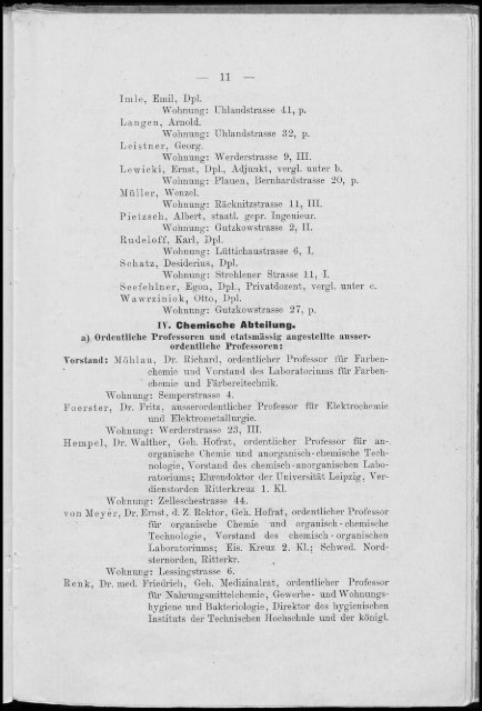 Personalverzeichnis Wintersemenster 1899/1900