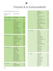 PDF Vitamin K in Lebensmitteln - Deutsche Herzstiftung eV