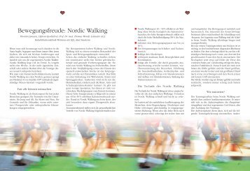 Bewegungsfreude: Nordic Walking - Deutsche Herzstiftung eV