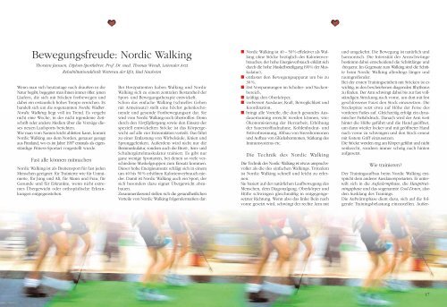 Bewegungsfreude: Nordic Walking - Deutsche Herzstiftung eV