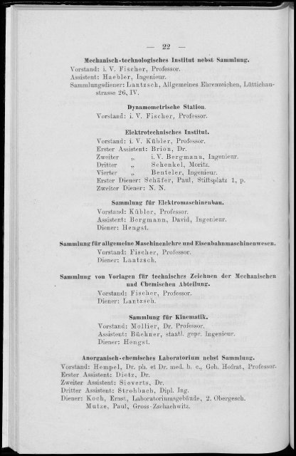 Personalverzeichnis Wintersemester 1900/01