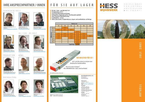 IhrE AnsprEchpArTnEr /-InnEn FÃr sIE AUF LAGEr - Holzbau und ...