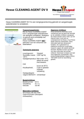 Hesse CLEANING-AGENT DV 9 - Hesse Lignal