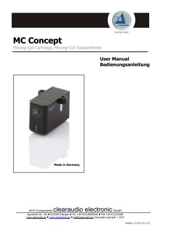MC Concept - clearaudio electronic GmbH