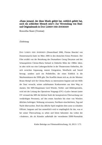 Kann jemand, der diese Musik gehört hat, wirklich gehört hat, noch ...