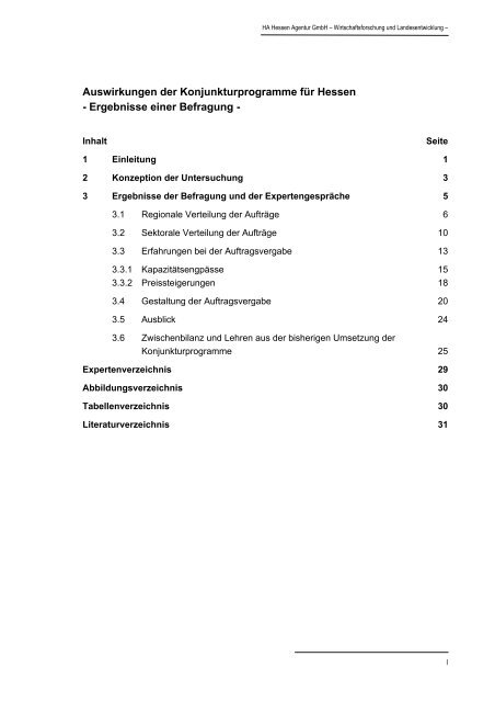 Ergebnisse einer Befragung - HA Hessen Agentur GmbH