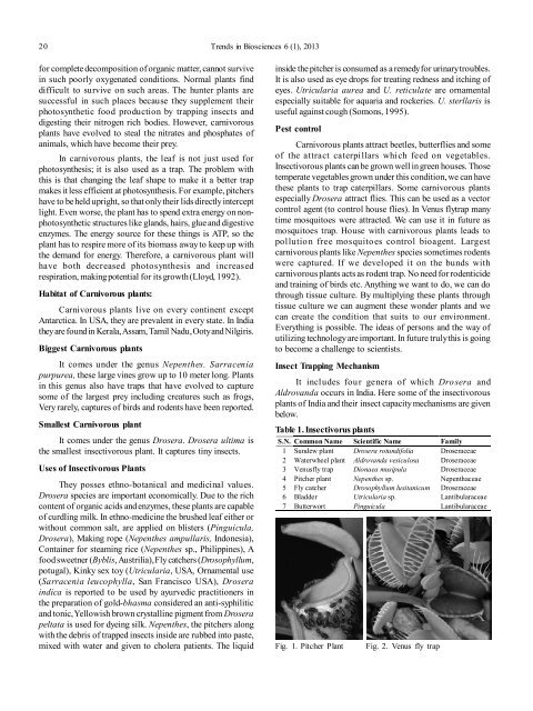 TRENDS IN BIOSCIENCES 6-1, 2013 EDITION