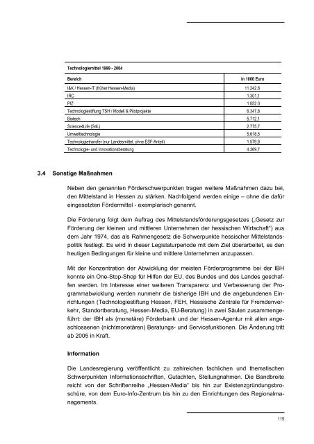 Hessischer Mittelstandsbericht 2004 - HA Hessen Agentur GmbH