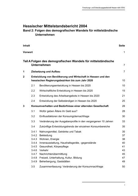 Hessischer Mittelstandsbericht 2004 - HA Hessen Agentur GmbH