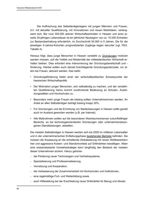 Hessischer Mittelstandsbericht 2004 - HA Hessen Agentur GmbH