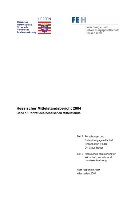 Hessischer Mittelstandsbericht 2004 - HA Hessen Agentur GmbH