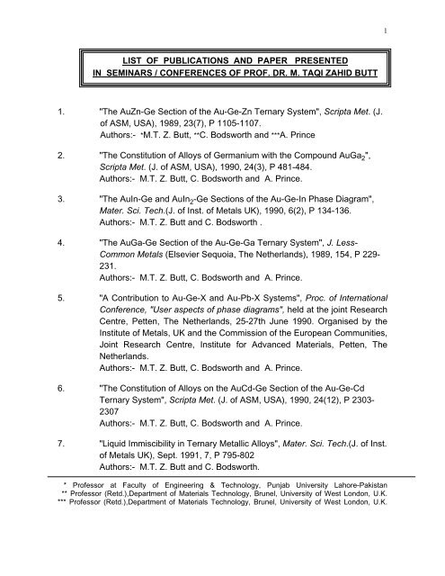 Curriculum Vitae University Of The Punjab Curriculum Vitae University Of The Punjab